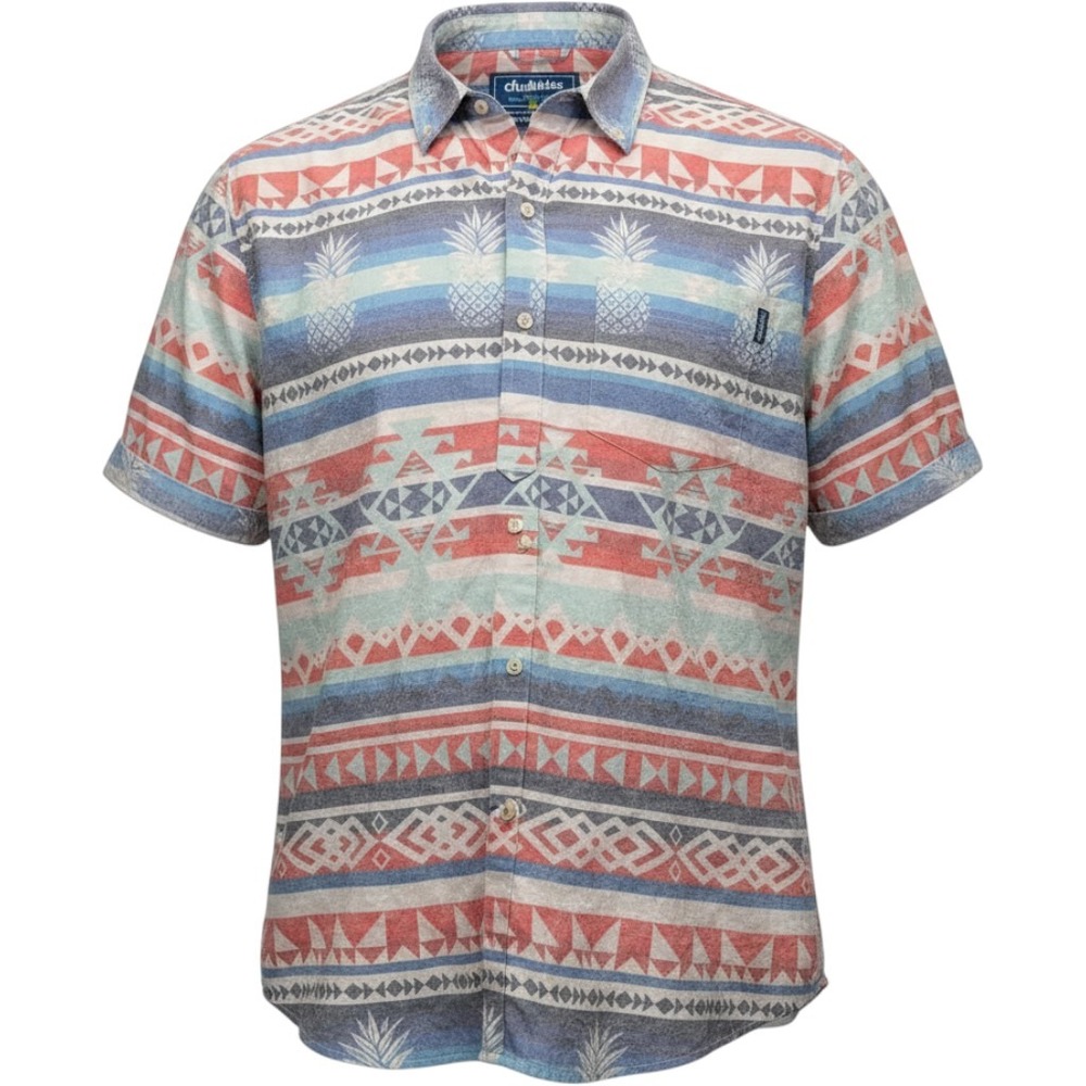 Chubbies Mens XL Pineapple Tribal Geometric Short Sleeve Button Down Shirt
